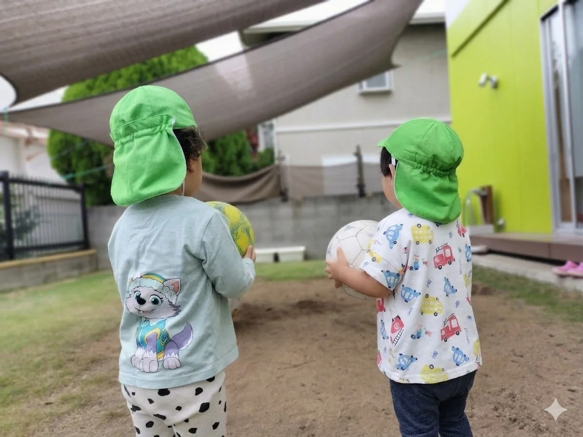 のびのび遊べる園庭